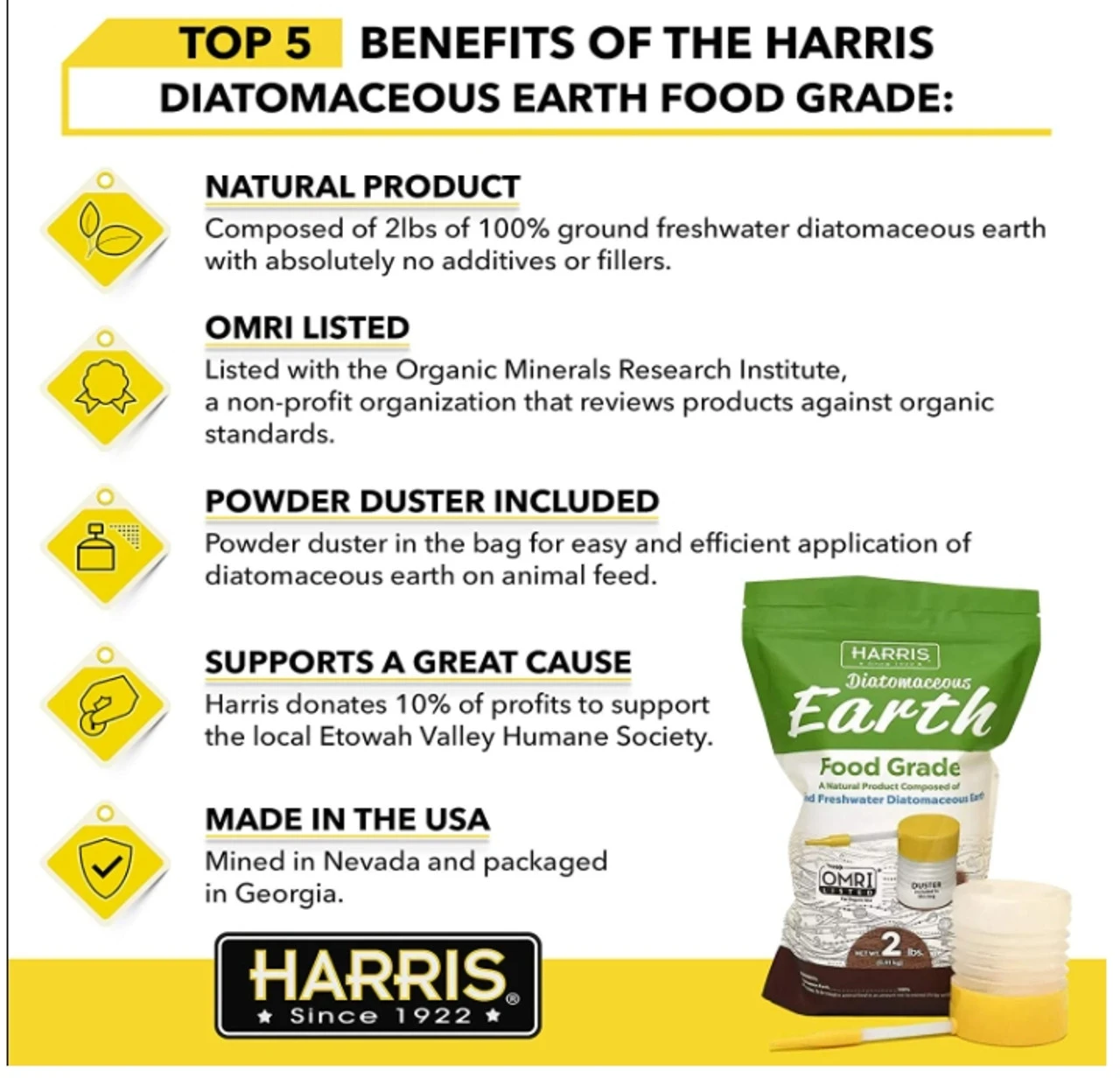 Harris Food Grade Diatomaceous Earth Powder, 2lb 5 Harris Food Grade Diatomaceous Earth Powder, 2lb - Image 3