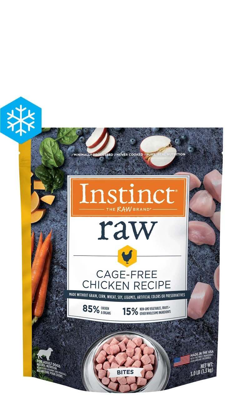 Nature's Variety Instinct Raw Bites Cage Free Chicken, 3lb 3 Nature's Variety Instinct Raw Bites Cage Free Chicken, 3lb
