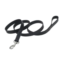 Coastal Circle T Oak Tanned Leather Dog Leash 3/4", 6ft, Black