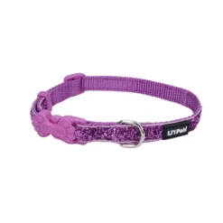 Li'l Pals Glitter Adjustable Collar With EZ Snap 8-12in, 3/8", Orchid Sparkles