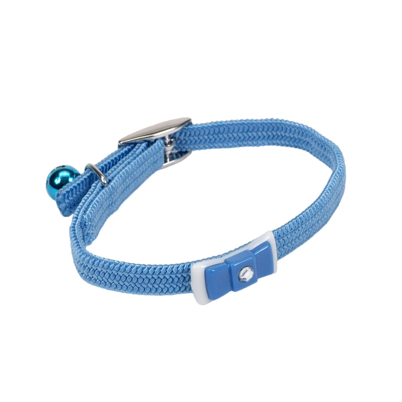 Li'l Pals Elasticized Safety Kitten Collar With Jeweled Bow, Light Blue, 3/8" X 08" 3 Li'l Pals Elasticized Safety Kitten Collar With Jeweled Bow, Light Blue, 3/8" X 08"