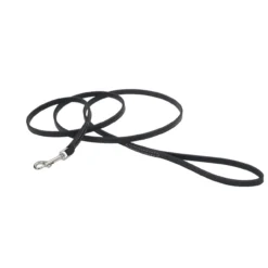 Coastal Circle T Oak Tanned Leather Dog Leash 4' , Black